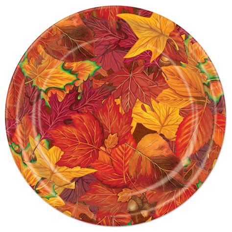 autumn plastic plates|plastic fall plates.